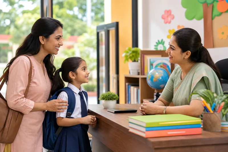 School admission illustration from the existing website